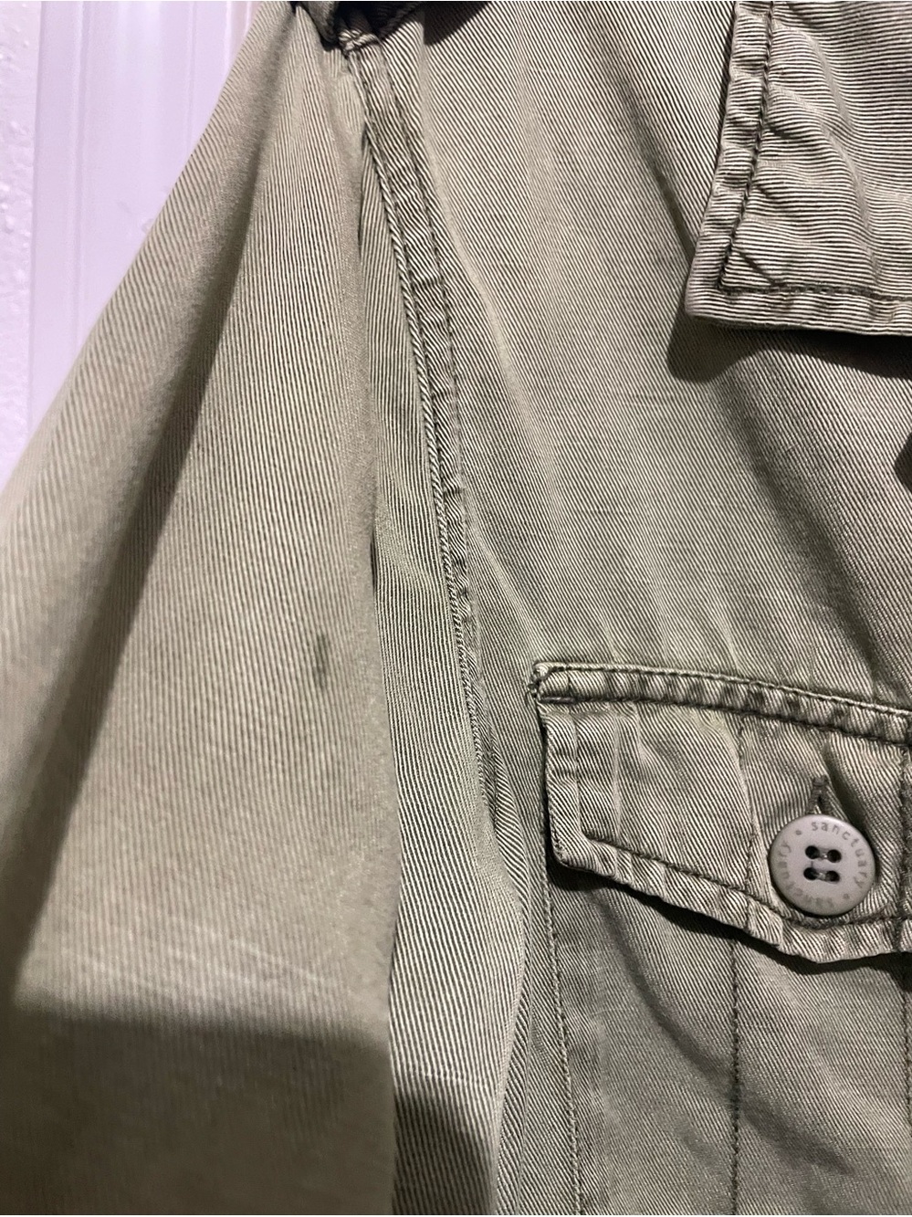 Sanctuary Olive Green Utility Peplum Raw Hem Jacket - XS - Picture 8 of 9